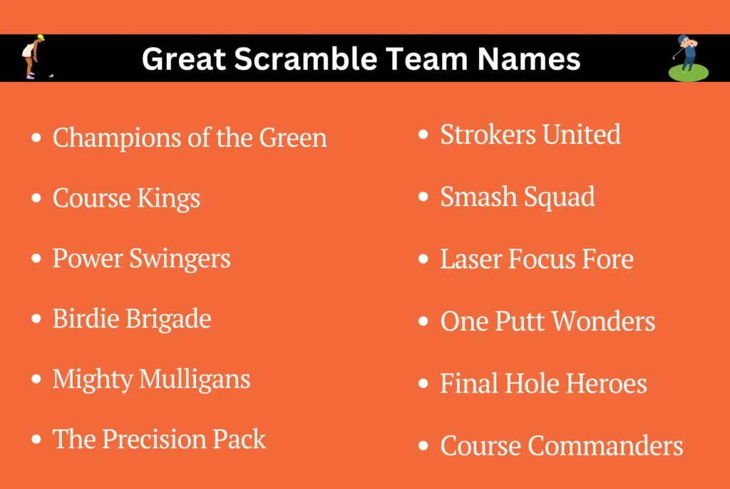 Great Scramble Team Names