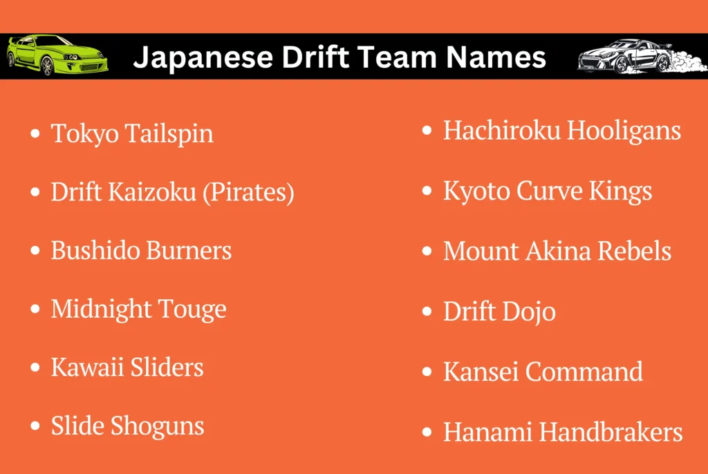 Japanese Drift Team Names