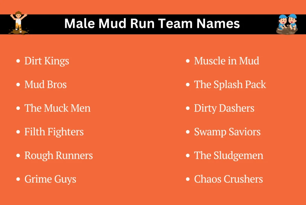 Male Mud Run Team Names
