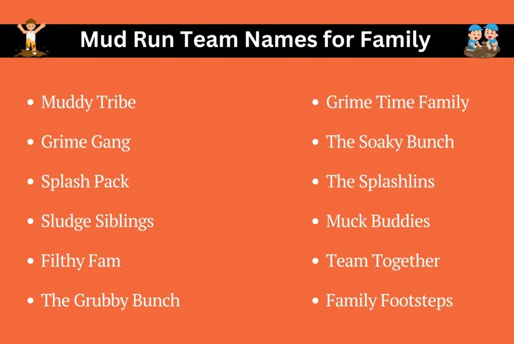 Mud Run Team Names for Family