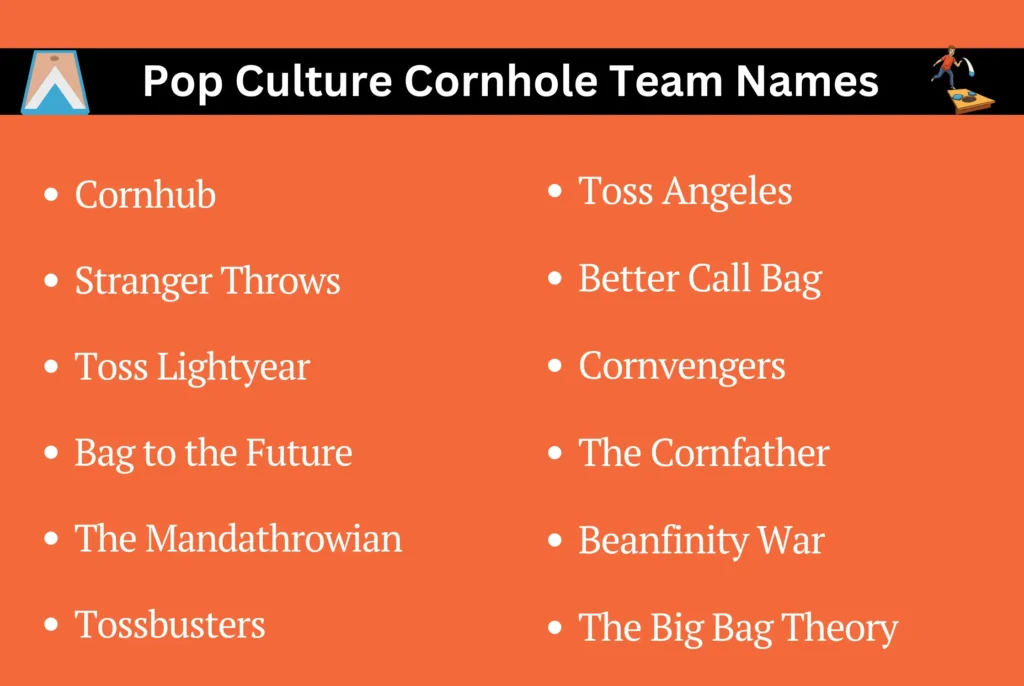 Pop Culture Cornhole Team Names