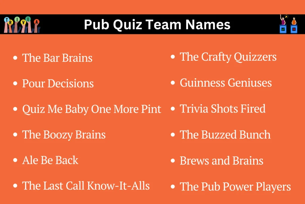 Pub Quiz Team Names