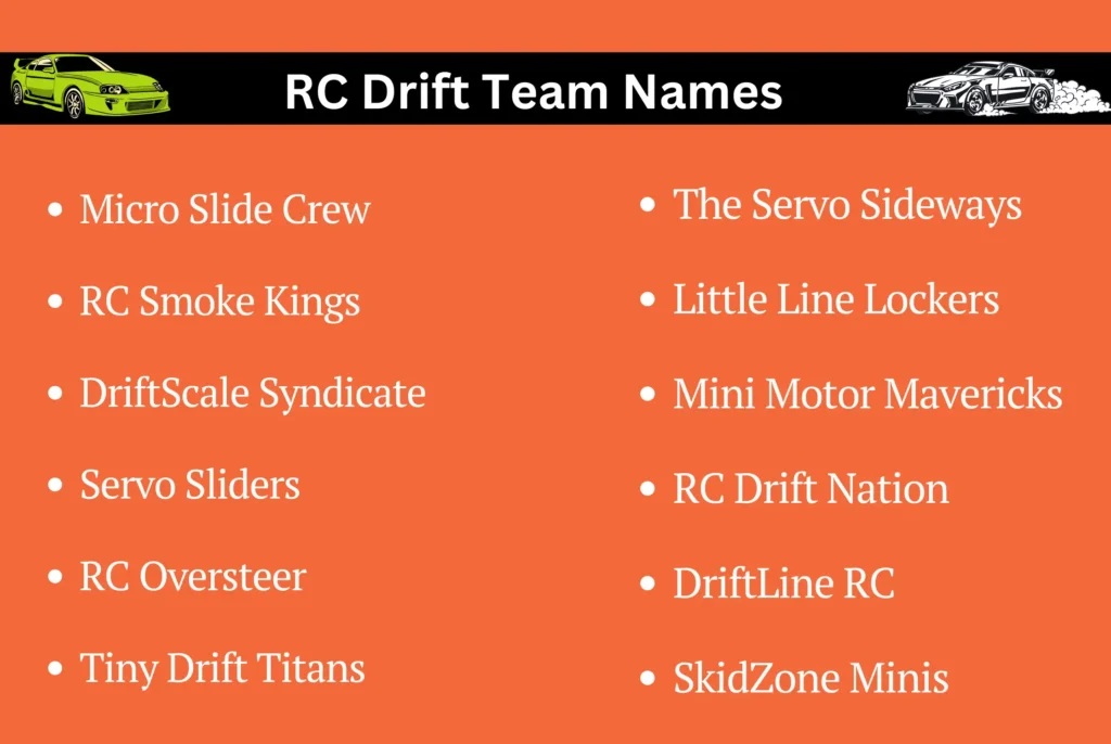 RC Drift Team Names