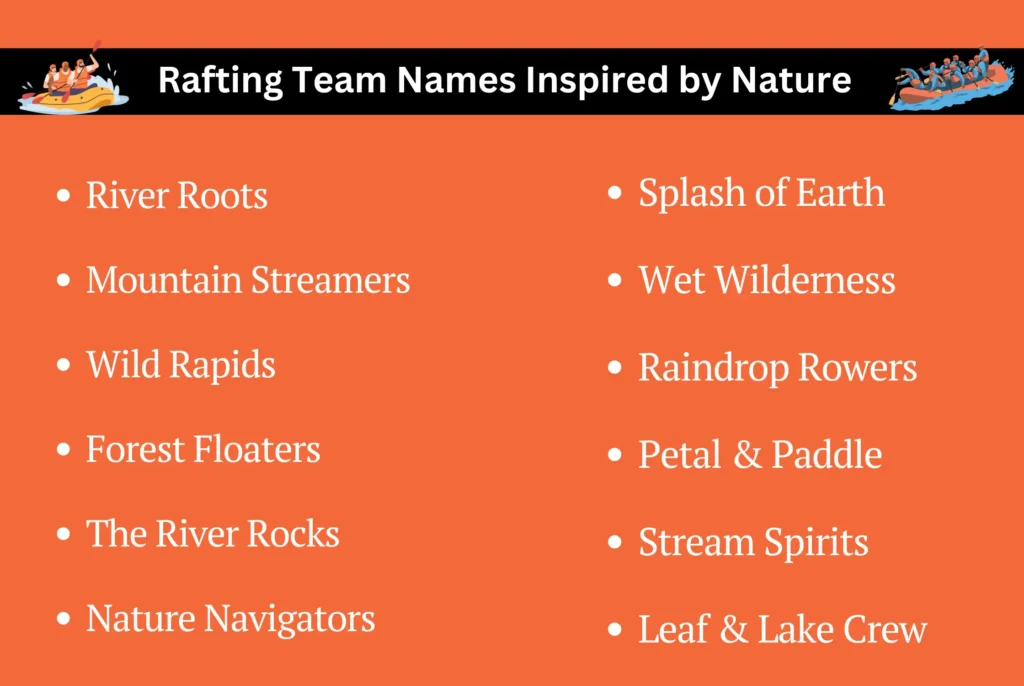 Rafting Team Names Inspired by Nature