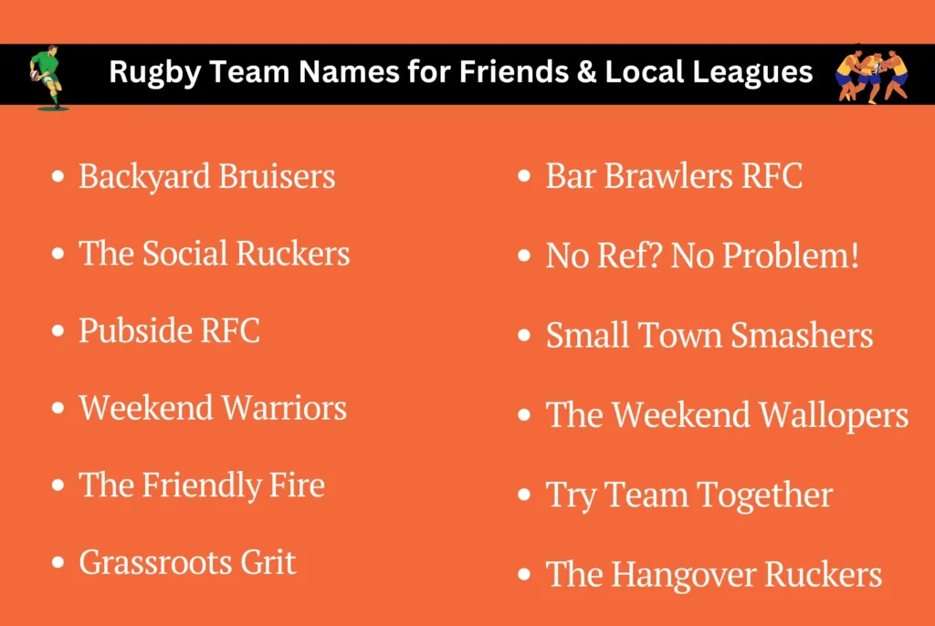 Rugby Team Names for Friends & Local Leagues