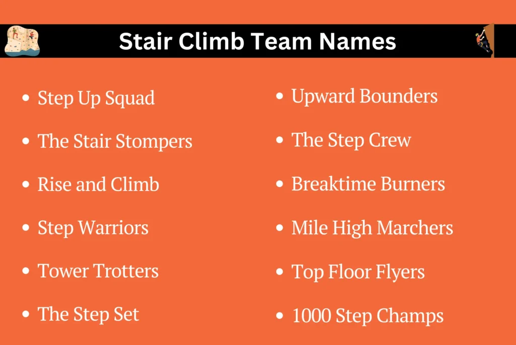 Stair Climb Team Names