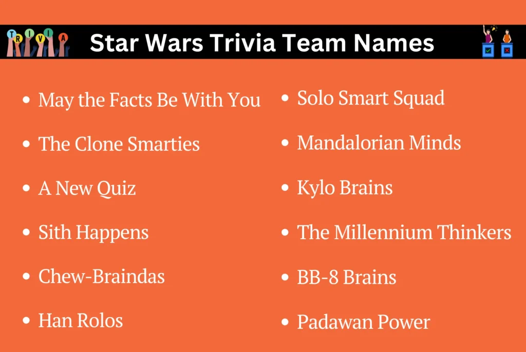 Star Wars Trivia Team Names