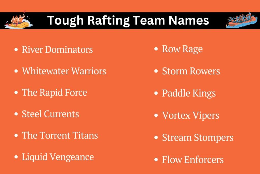 Tough Rafting Team Names