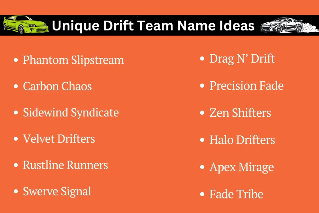 Unique Drift Team Name Ideas