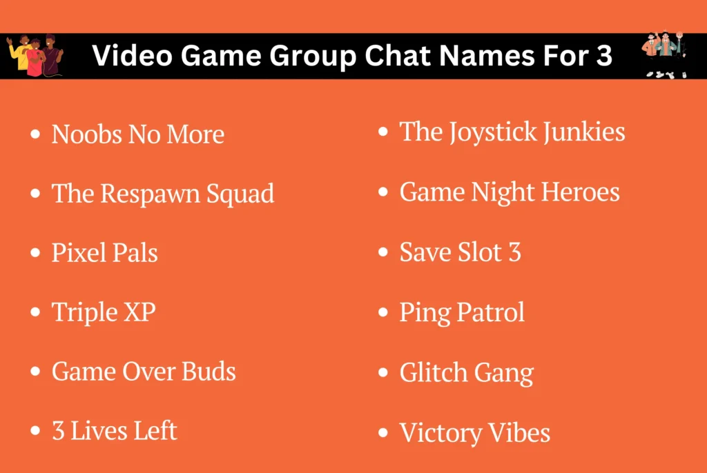 Video Game Group Chat Names For 3