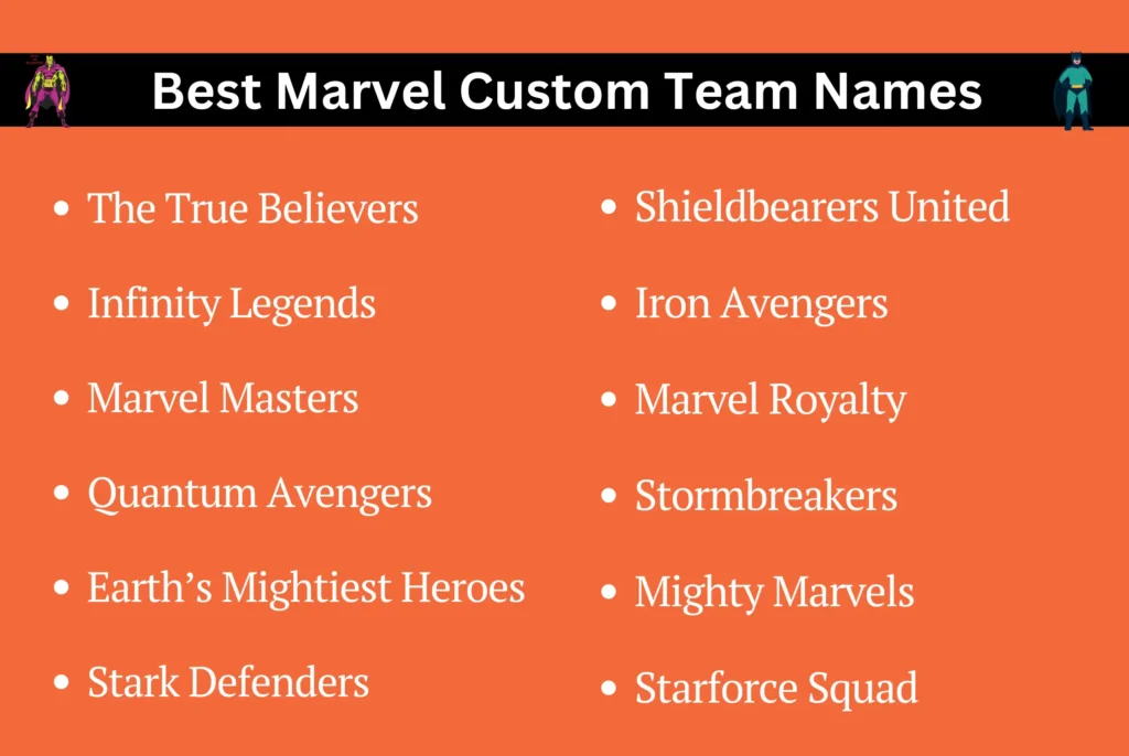 Best Marvel Custom Team Names