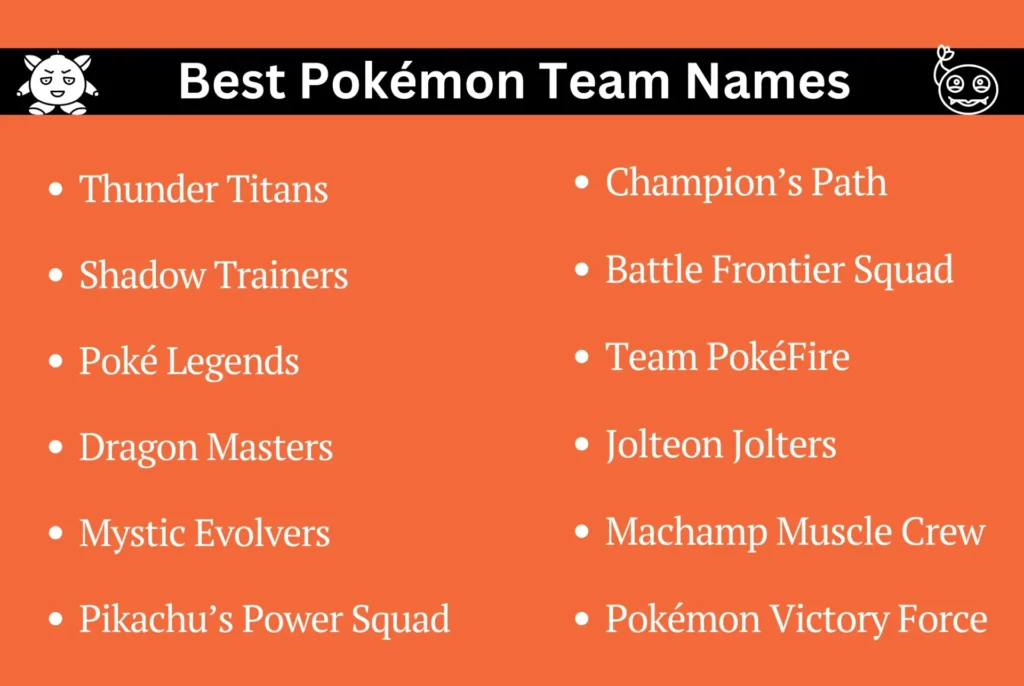 Best Pokémon Team Names