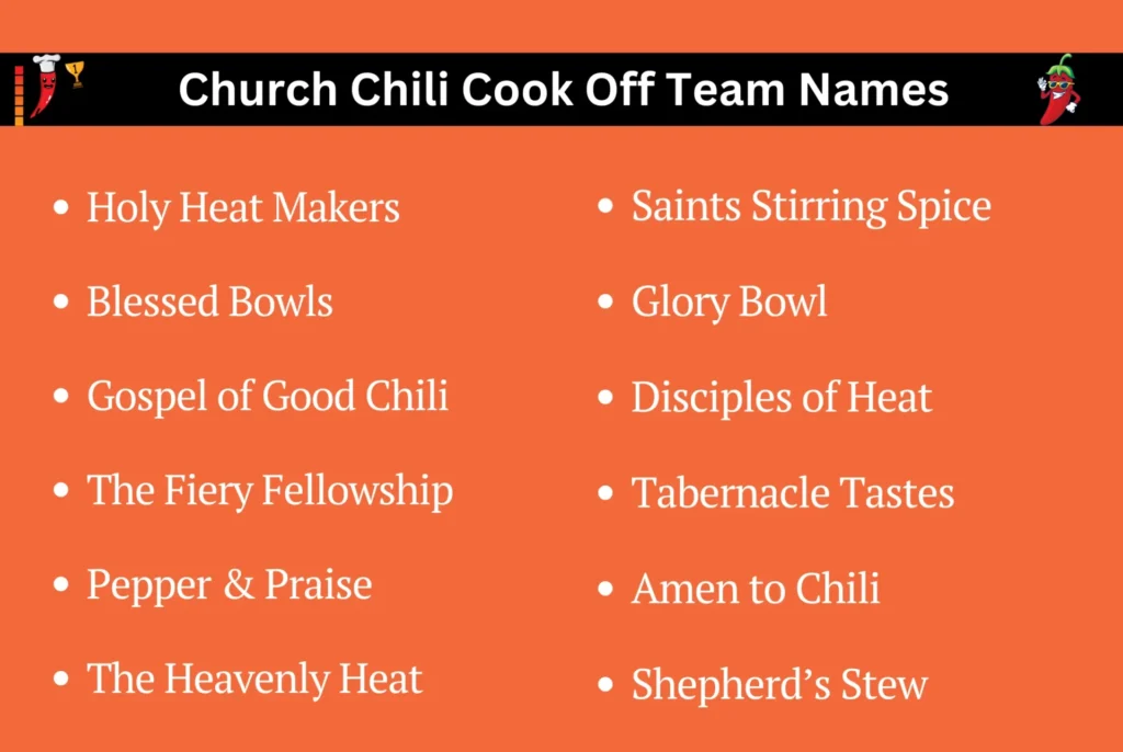 Church Chili Cook Off Team Names