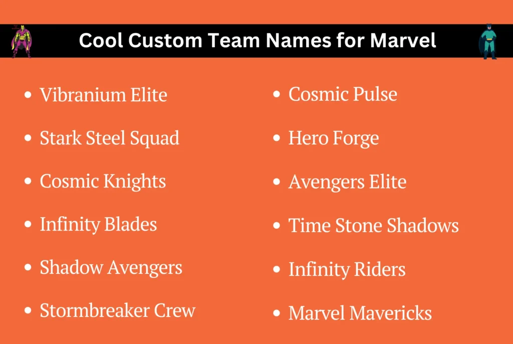 Cool Custom Team Names for Marvel