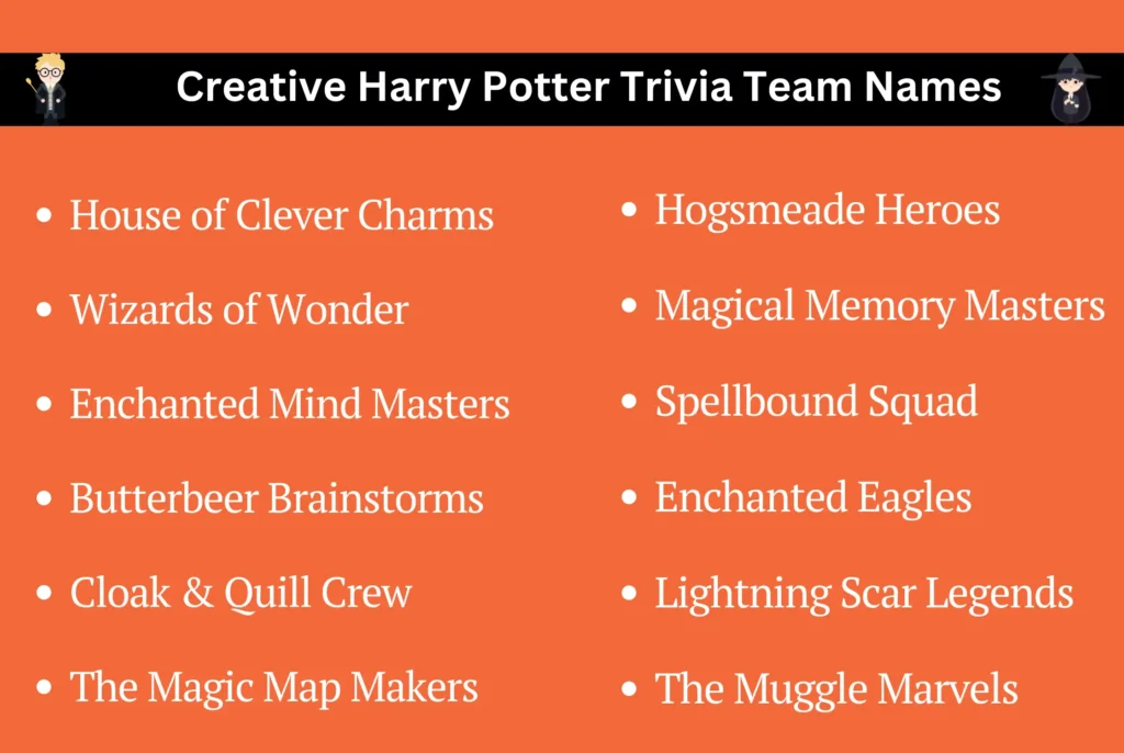 Creative Harry Potter Trivia Team Names