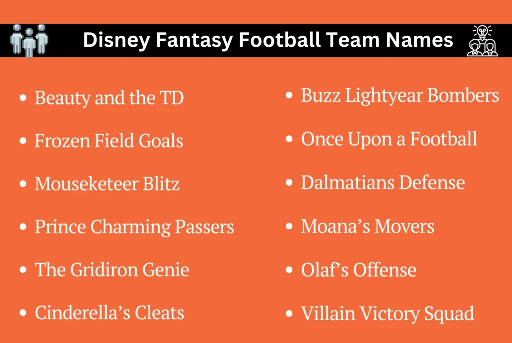 Disney Fantasy Football Team Names