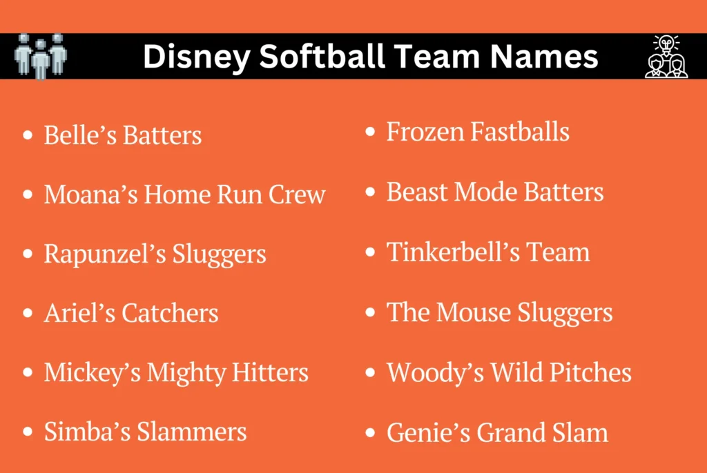 Disney Softball Team Names