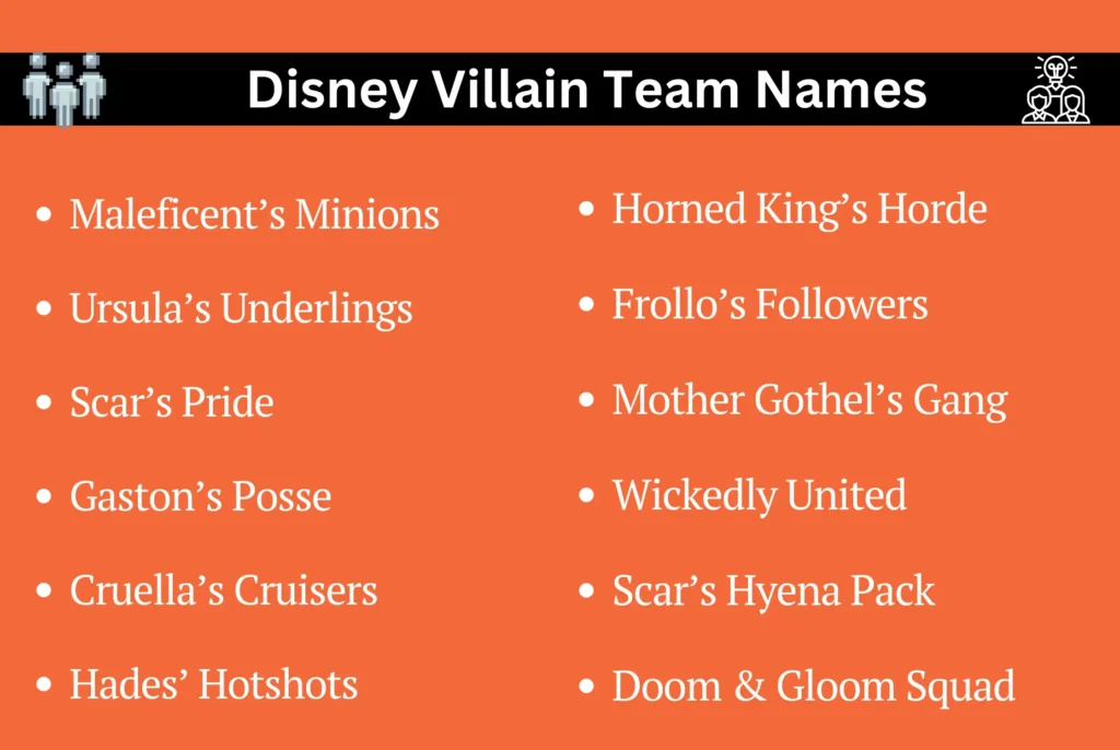 Disney Villain Team Names