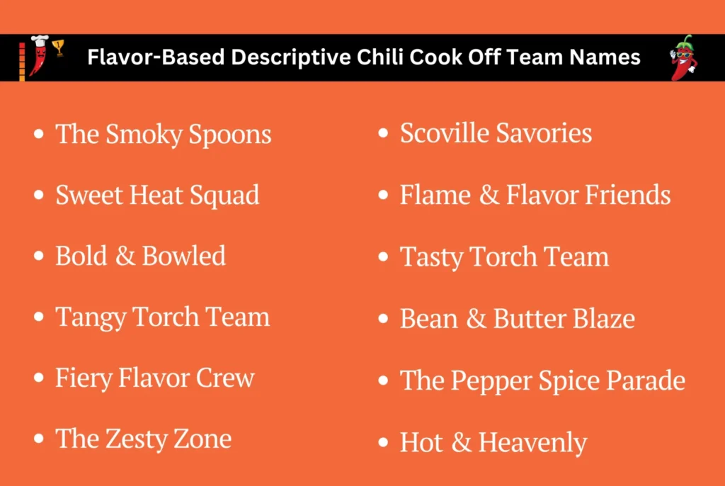 Flavor-Based Descriptive Chili Cook Off Team Names