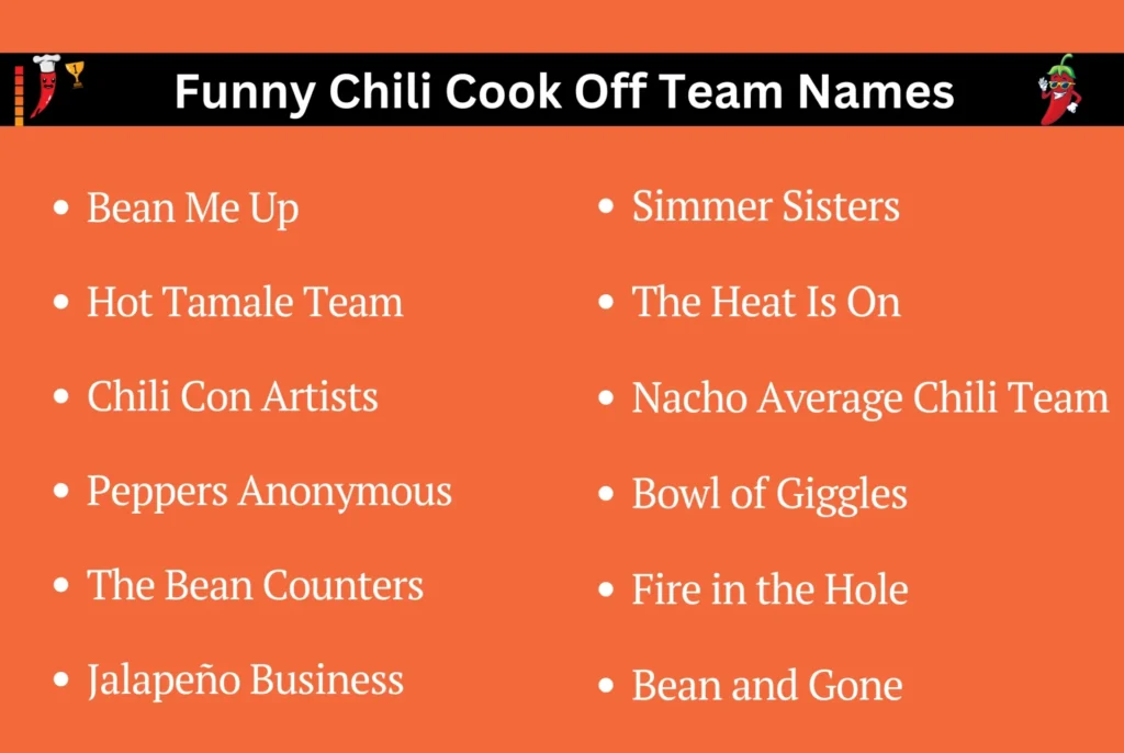 Funny Chili Cook Off Team Names