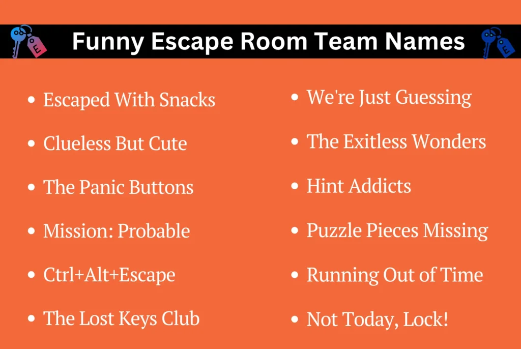 Funny Escape Room Team Names