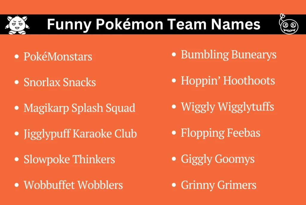 Funny Pokémon Team Names
