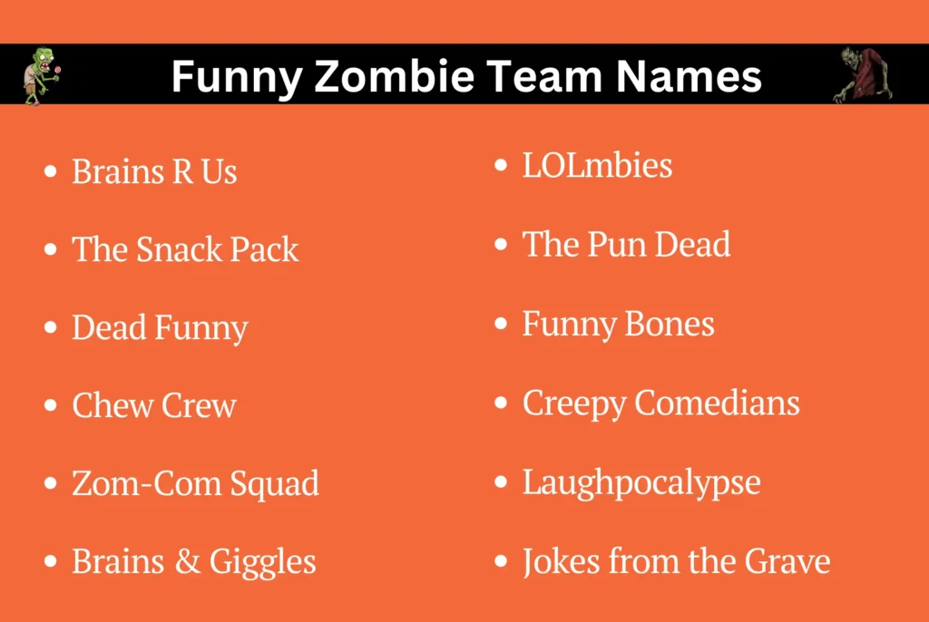 Funny Zombie Team Names