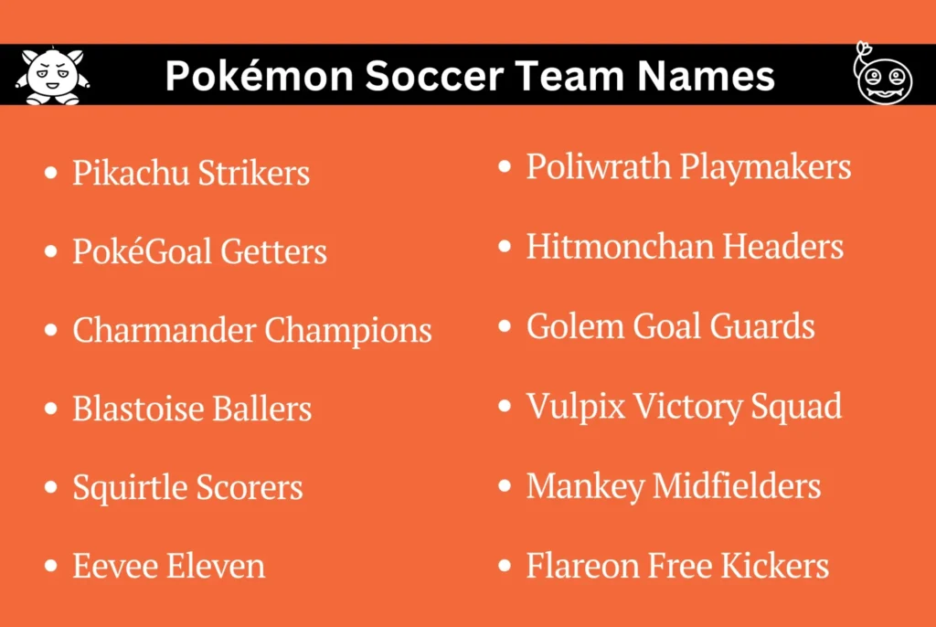 Pokémon Soccer Team Names
