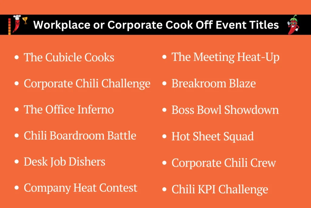 Workplace or Corporate Cook Off Event Titles