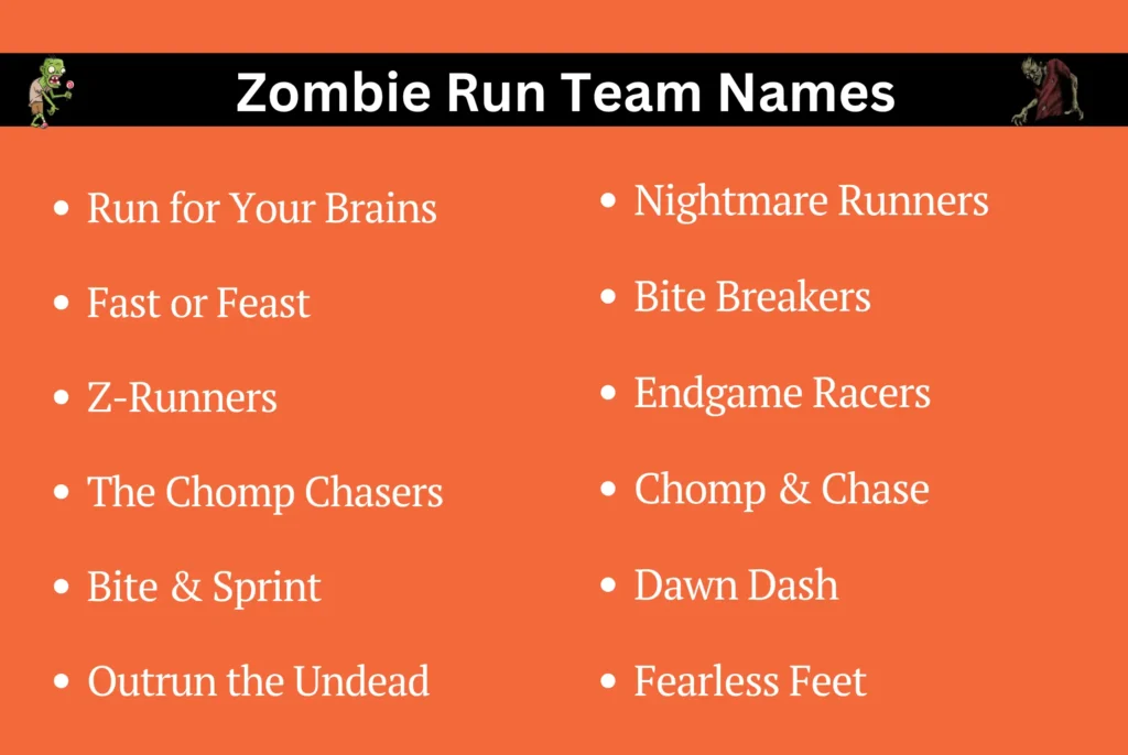 Zombie Run Team Names